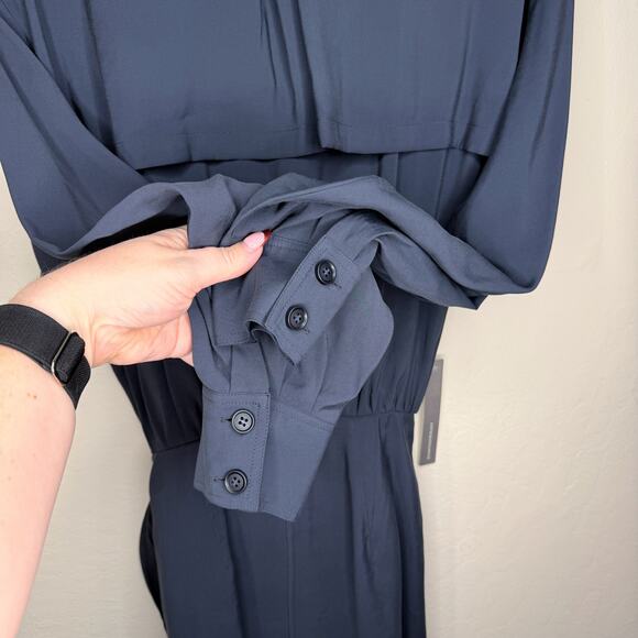 NWT Anthropologie Ronny Kobo Andes Charcoal Navy Utility Mini Wrap Dress Medium - Picture 8 of 16